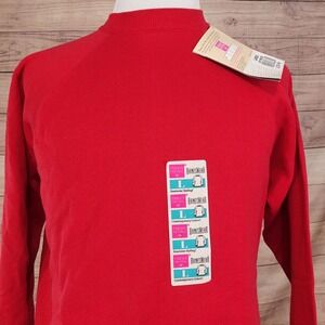 NWT VINTAGE HANES HER WAY RED CREW NECK SWEATSHIRT WOMENS SZ L DEADSTOCK NEW!